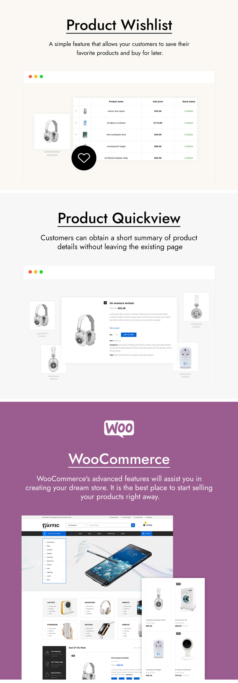 Ayfic - Multipurpose Mega WooCommerce Theme - Features Image 3