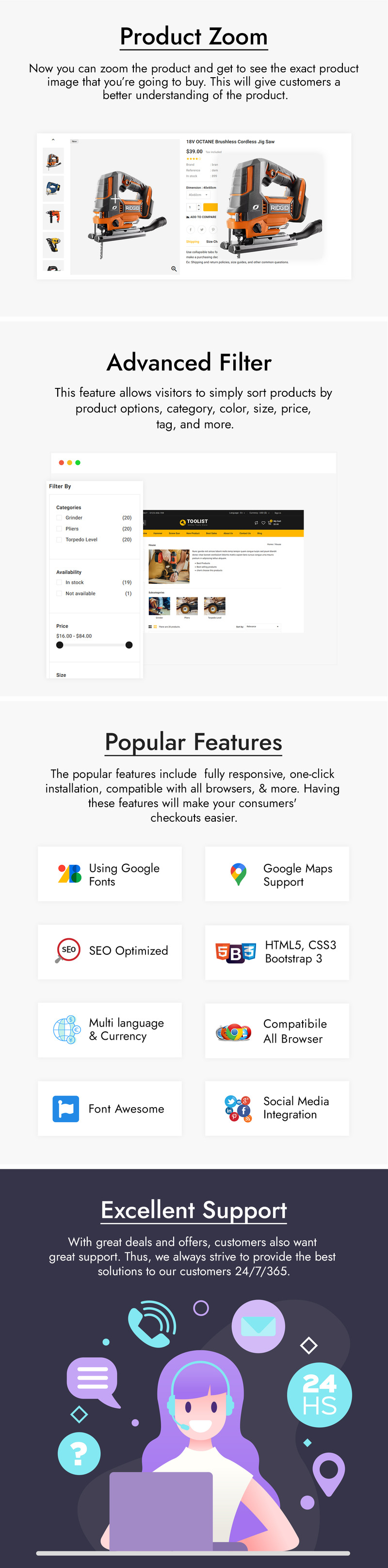 Toolist - Магазин инструментов и оборудования PrestaShop Theme - Features Image 3