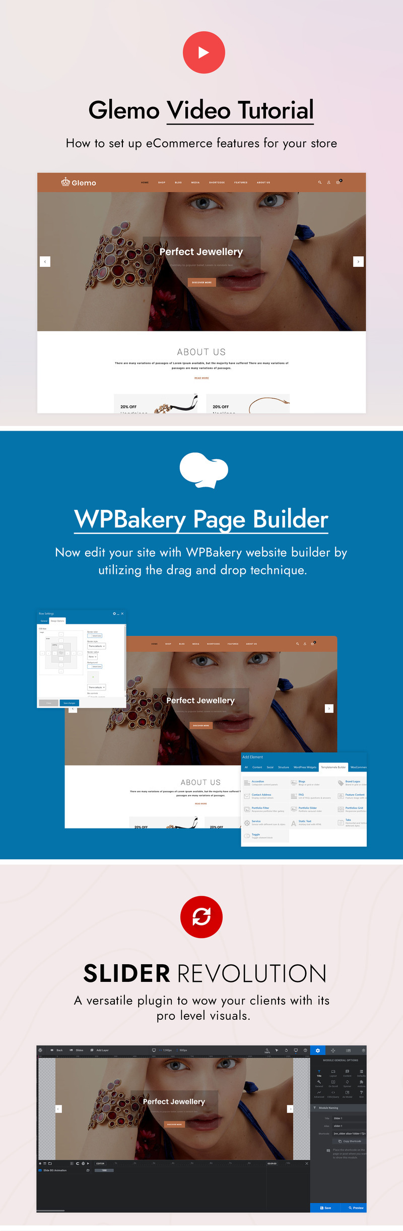 Glemo - Modern Jewelry WooCommerce Theme - Features Image 1
