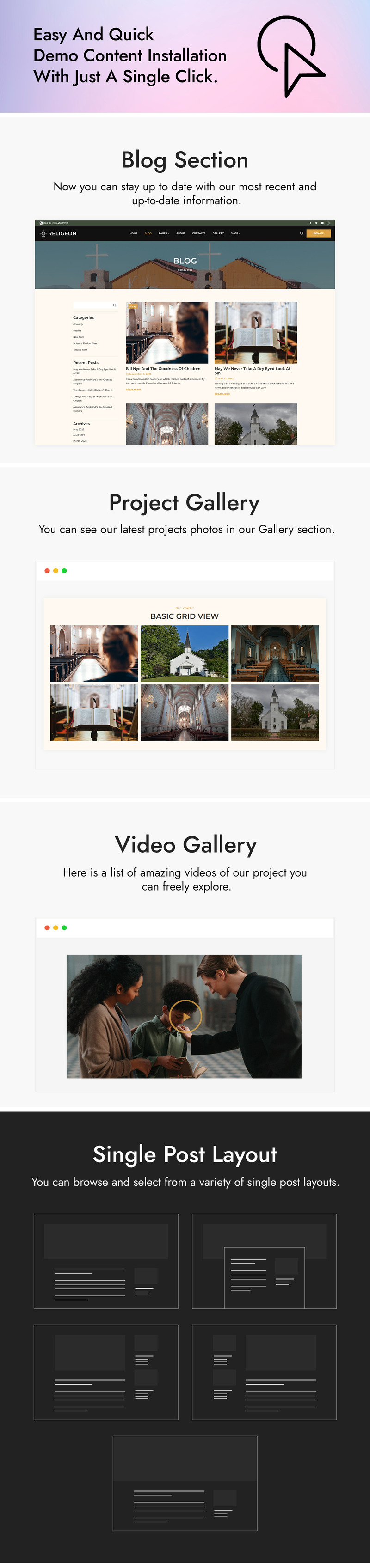 Religeon - Kilise, Din ve Yardım WordPress Teması - Features Image 4