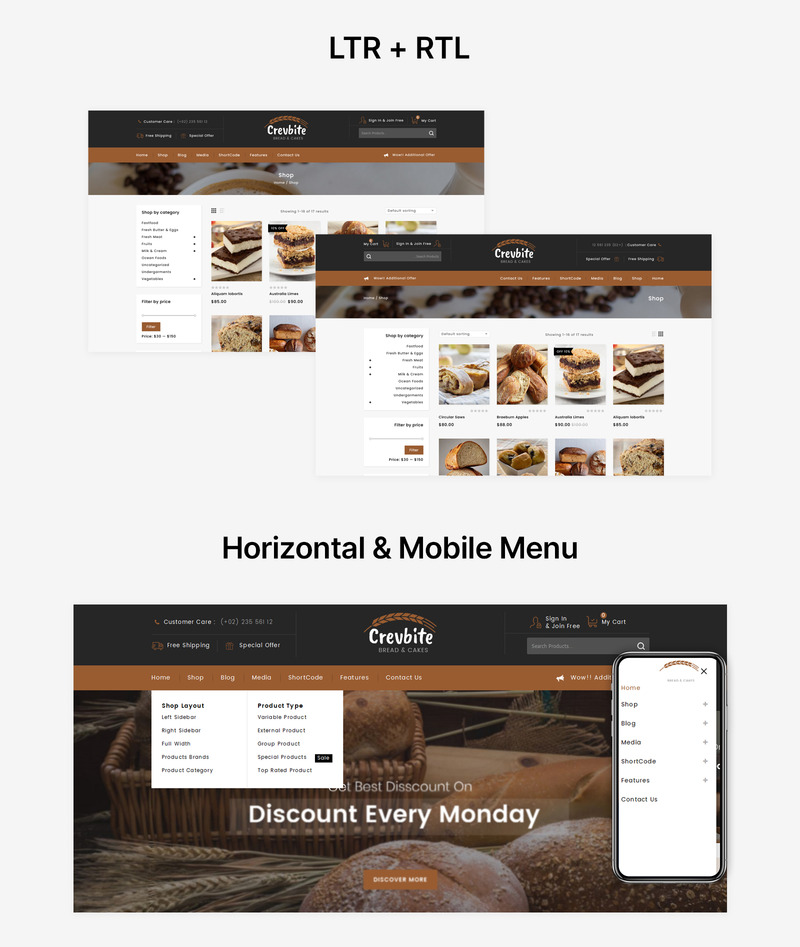 Crevbite - Bakery and Chocolate Store WooCommerce Theme - Features Image 2