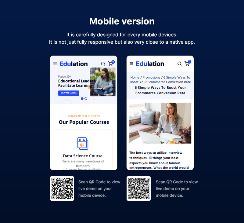 Edulation - Tema WordPress multiuso per istruzione, scuola e apprendimento - Caratteristiche Immagine 2
