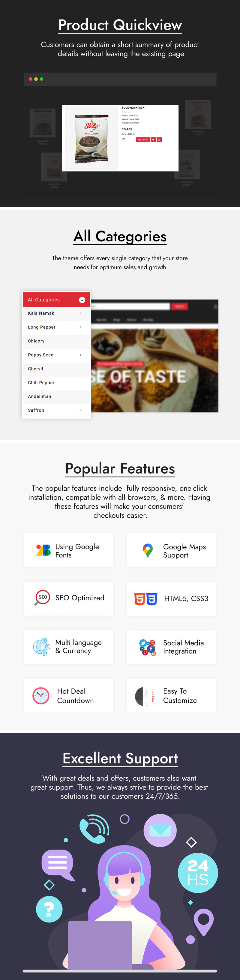 Spicesan - Supermarket Store OpenCart Template - Features Image 3