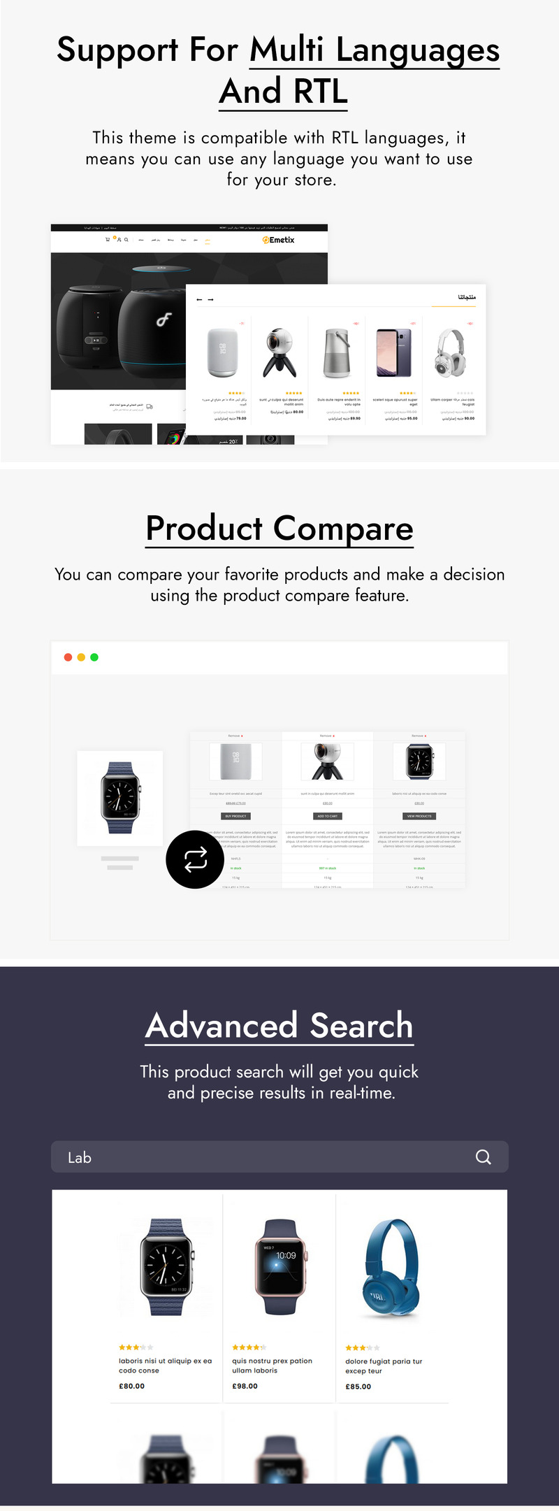 Emetix - Tema WooCommerce de tienda digital - Características Imagen 2