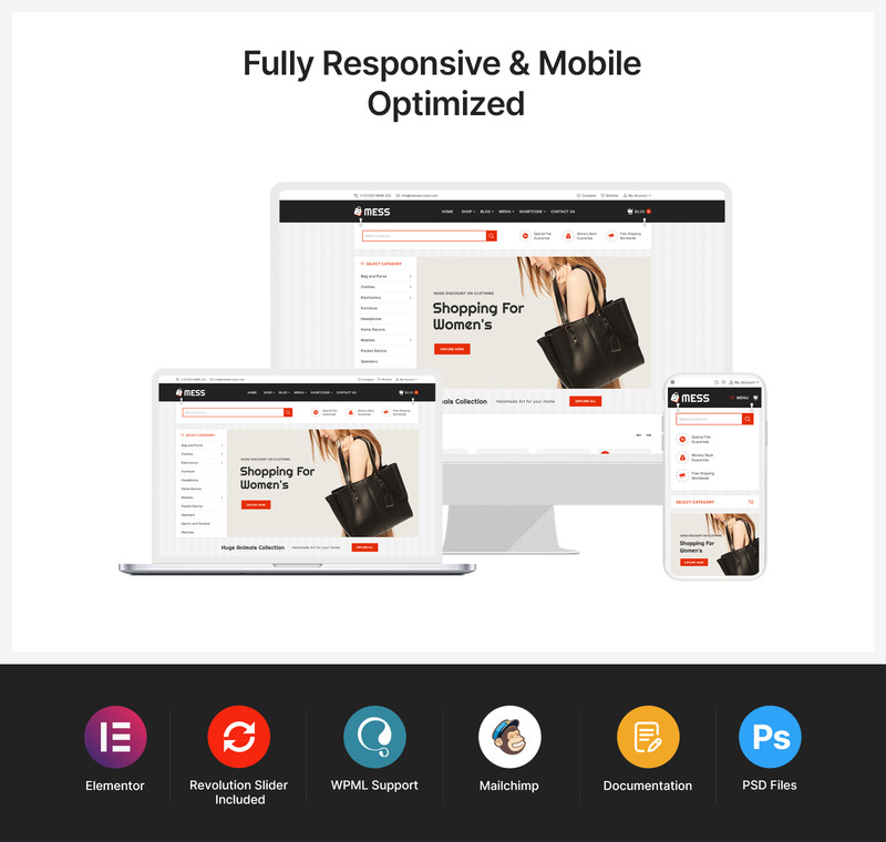 Mess - Modern Multipurpose WooCommerce Theme - Features Image 1