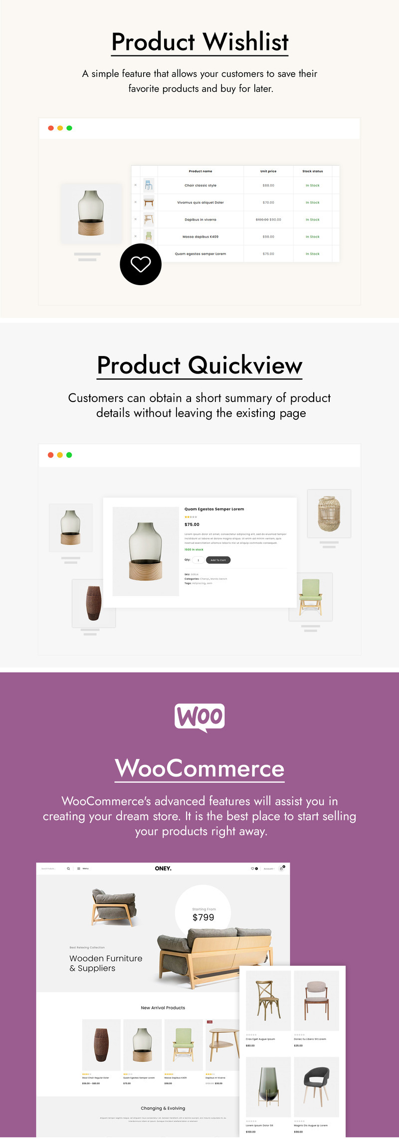 Oney - Furniture and Home Decor WooCommerce Theme - Features Image 3
