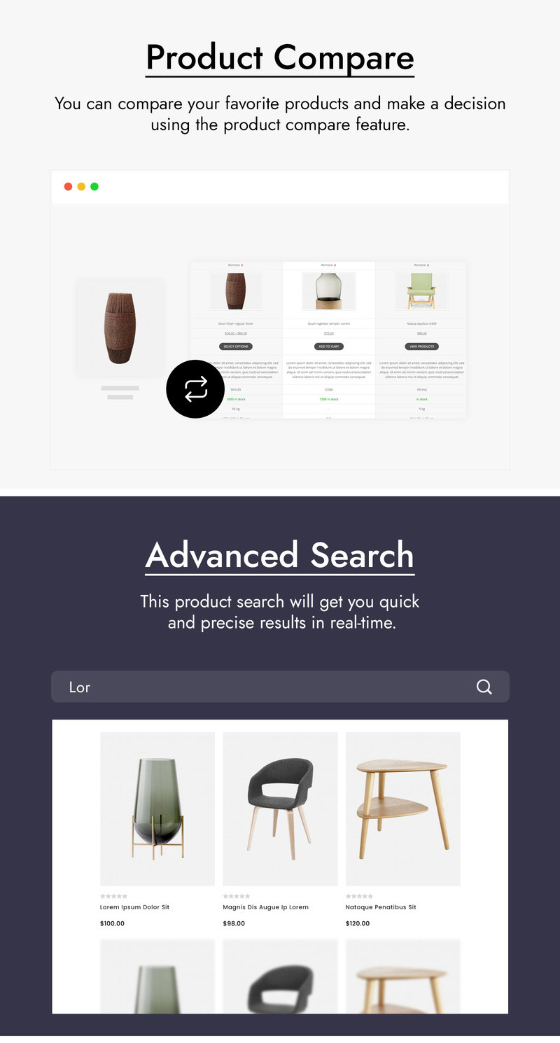 Oney - Furniture and Home Decor WooCommerce Theme - Features Image 2