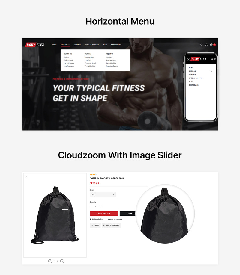 Бодифлекс - Shopify Тема для тренажерного зала и фитнеса - Features Image 2