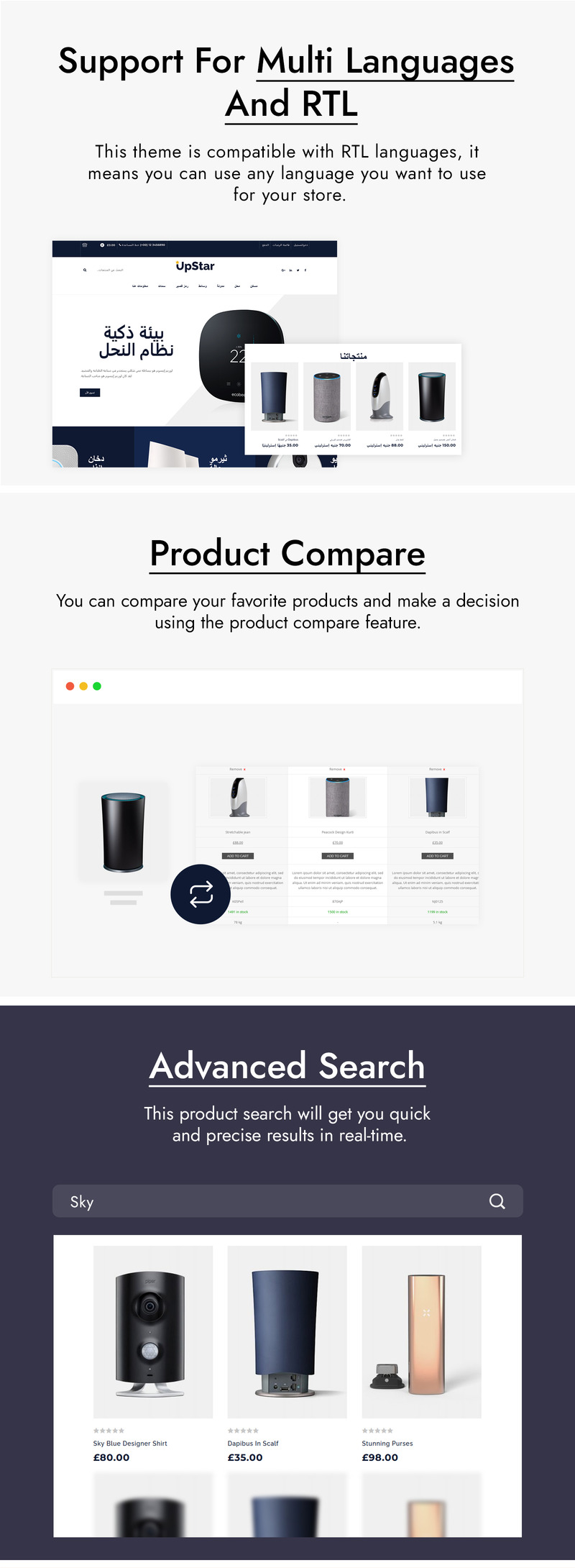 UpStar Multipurpose Store WooCommerce Theme - Features Image 3