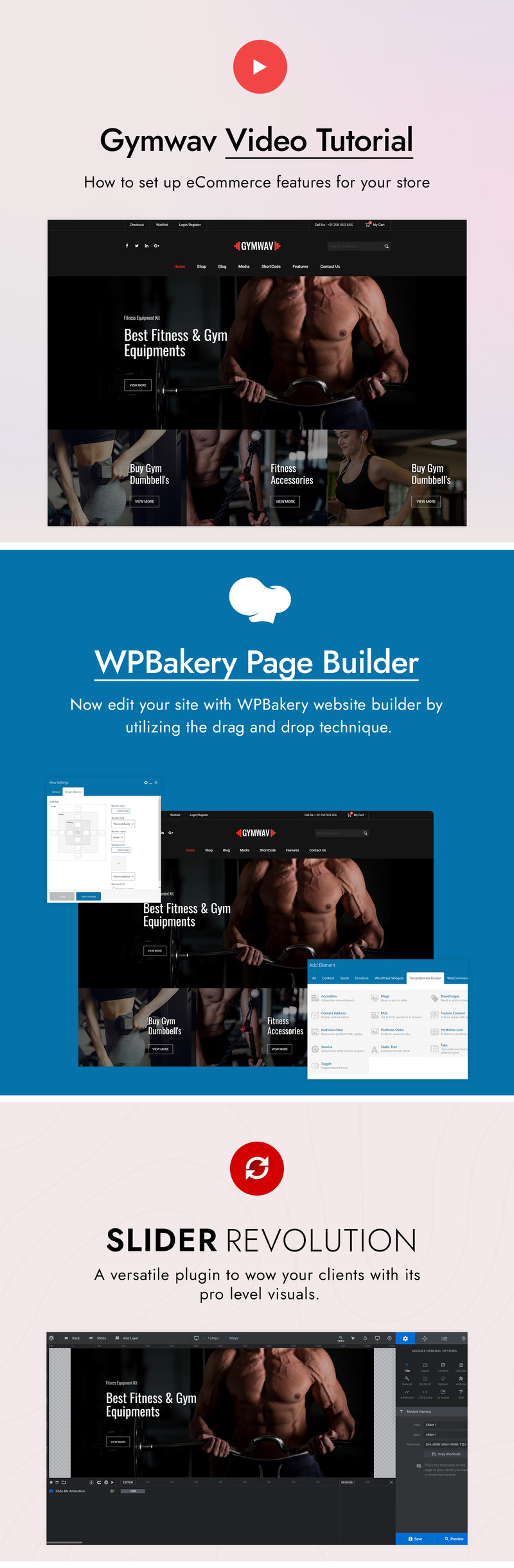 Gymwav - Gym and Fitness WooCommerce Theme - Features Image 1