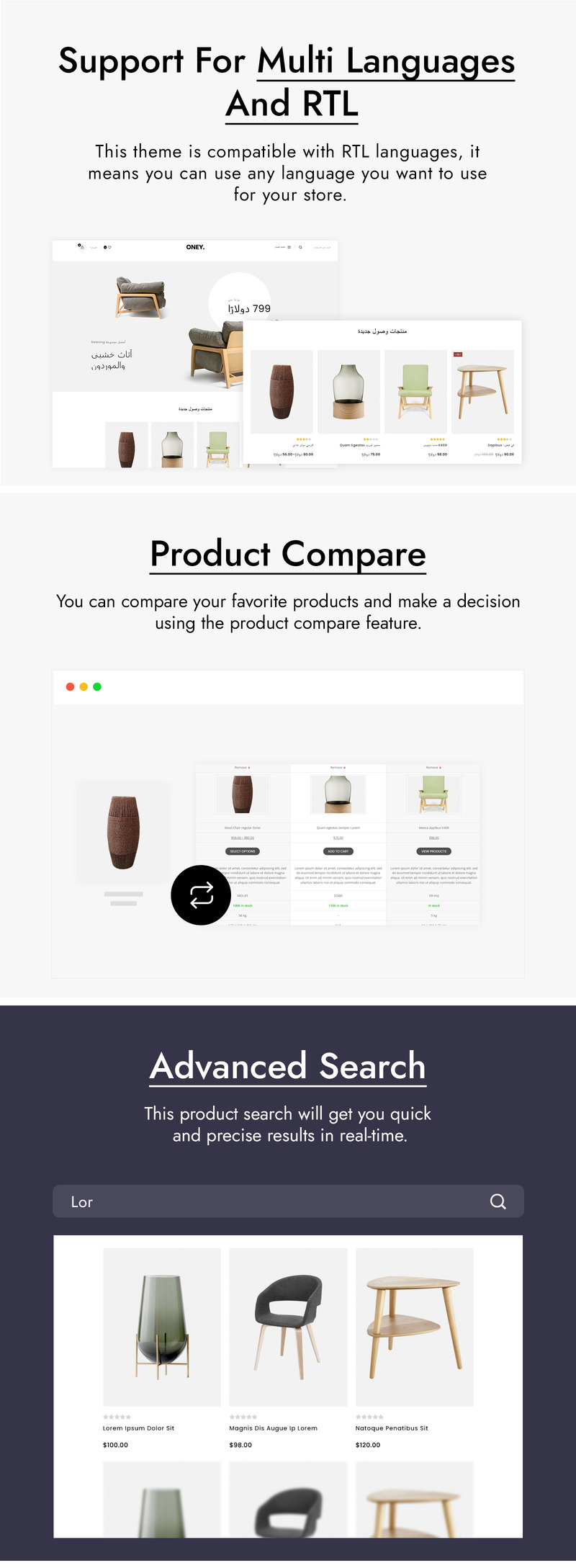 Oney - Furniture and Home Decor WooCommerce Theme - Features Image 2