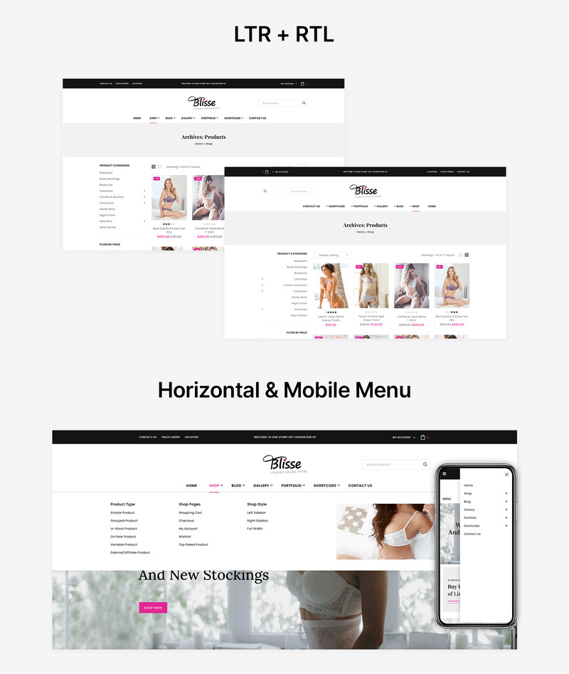 Blisse - Boutique en ligne de lingerie Thème WooCommerce - Features Image 2