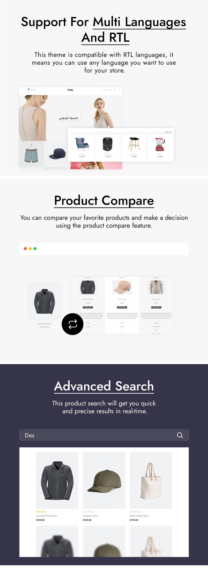 Foxy - Fashion Accessories WooCommerce Theme - Features Image 2