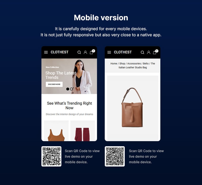 Clothest - Loja de moda e tema multiuso Elementor WooCommerce - Features Image 2