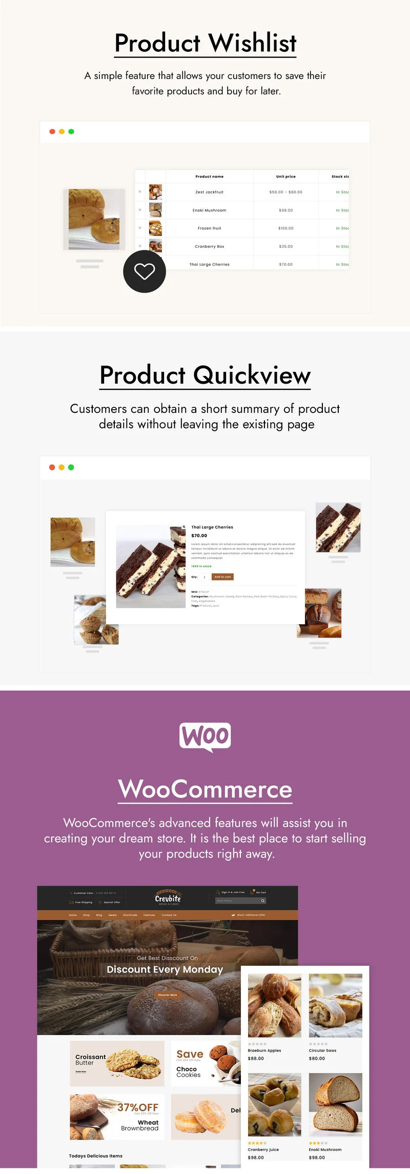 Crevbite - Bakery and Chocolate Store WooCommerce Theme - Features Image 3