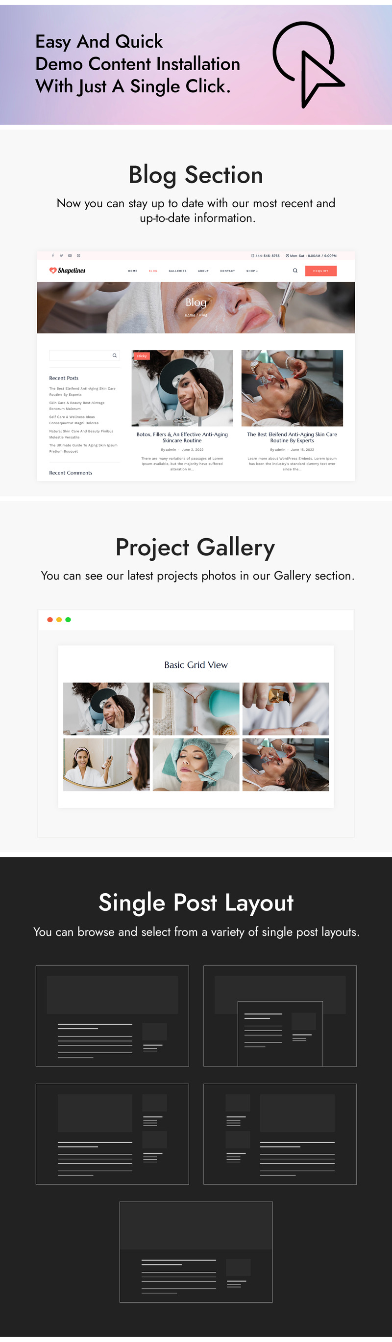 ShapeLines - Skin Beauty, Cosmetic and Medical WordPress Theme - Features Image 4