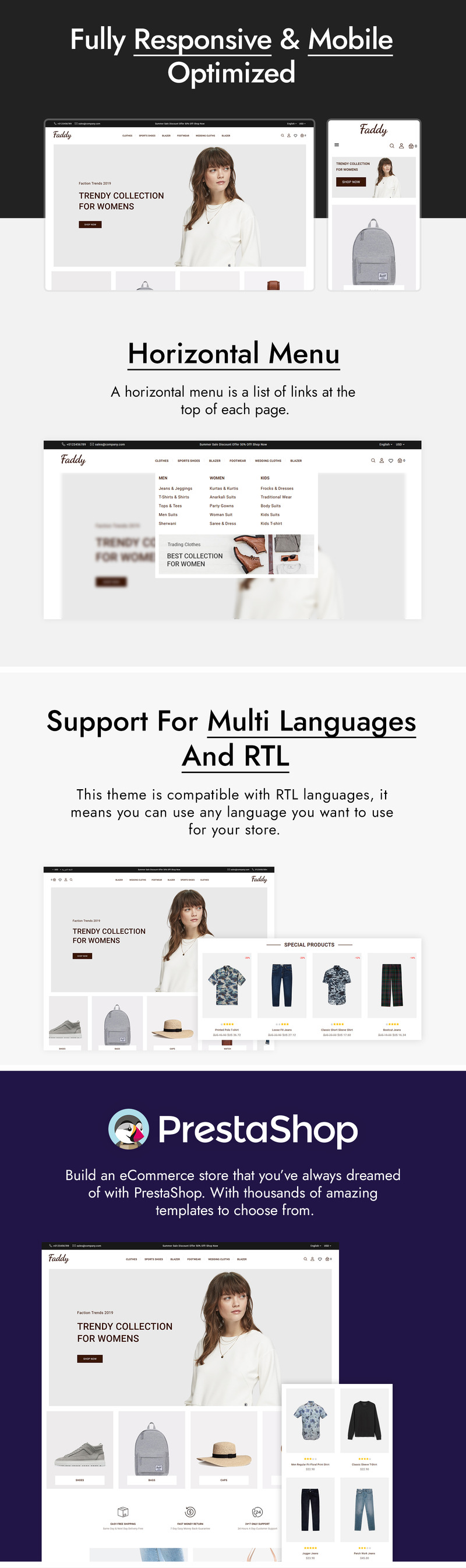 Faddy - Fashion and Accessories Store Prestashop theme - Features Image 1