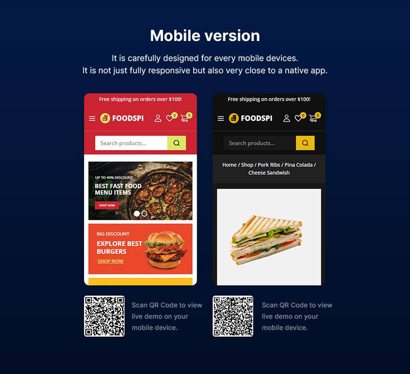 Foodspi - Thème WooCommerce pour restauration rapide, pizza, bistrot, café et restaurant - Caractéristiques de l’image 2