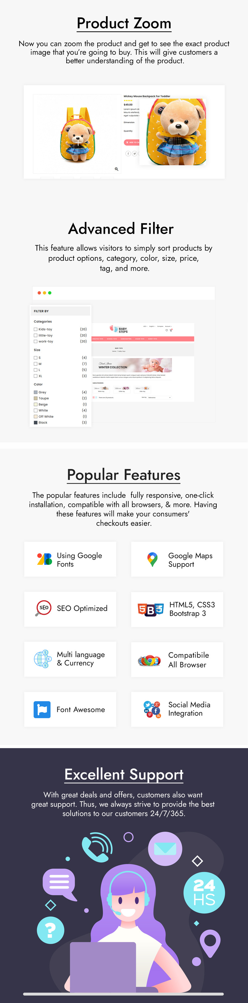 Baby Steps – téma Prestashop pro děti a hračky - Features Image 3