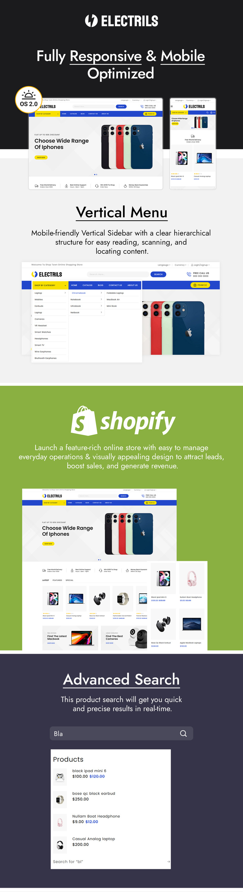 Electrils - Electronics Store Shopify Theme - Features Image 1