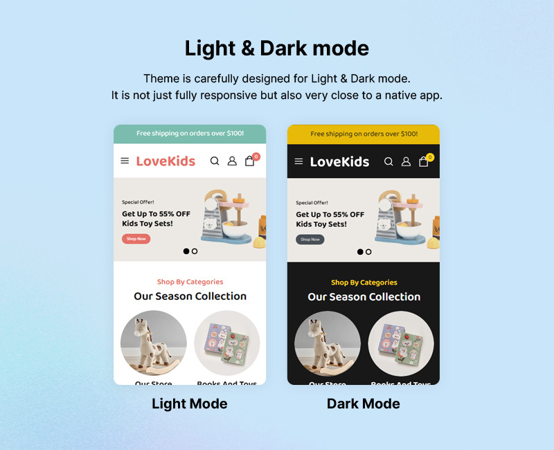 Lovekids — тема Elementor для магазина детских игрушек, одежды и младенцев WooCommerce - Features Image 3