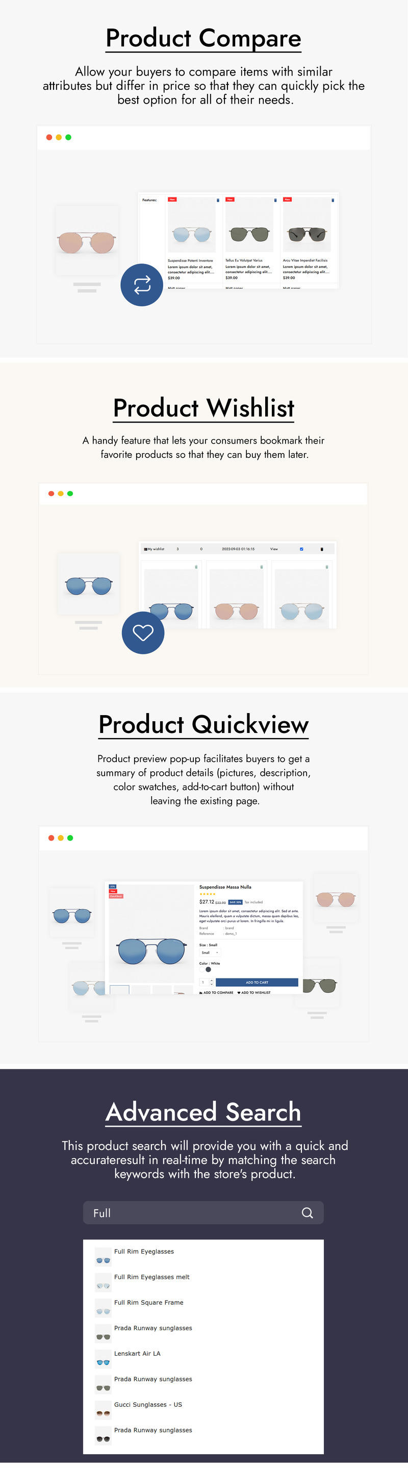 EyeShade - Eye Glasses PrestaShop Theme - Features Image 2