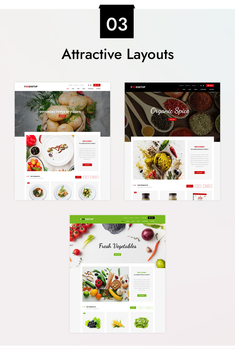 FoodSetup - Food and Restaurant WooCommerce Theme - Features Image 1