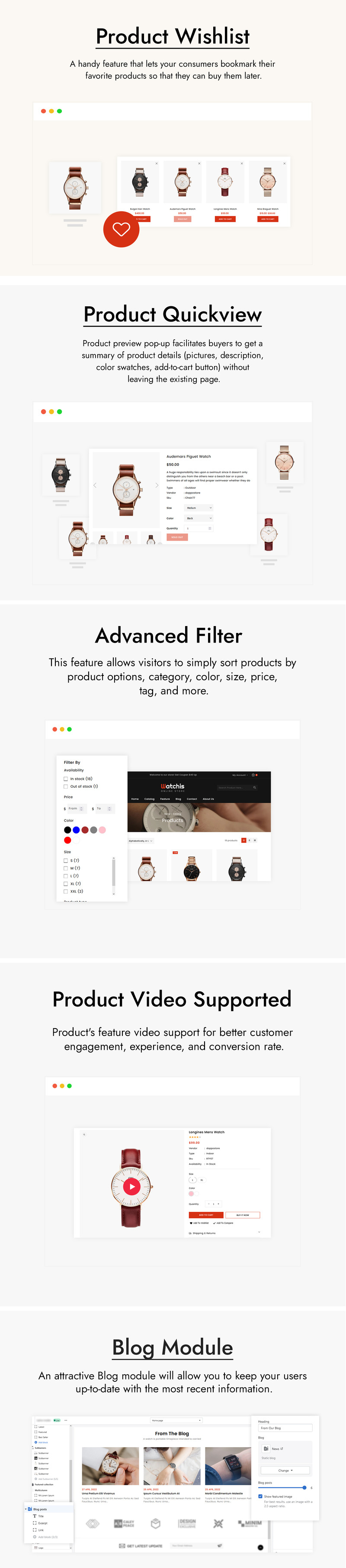 Watchis - Watch and Jewelry Store Shopify Theme - Features Image 2