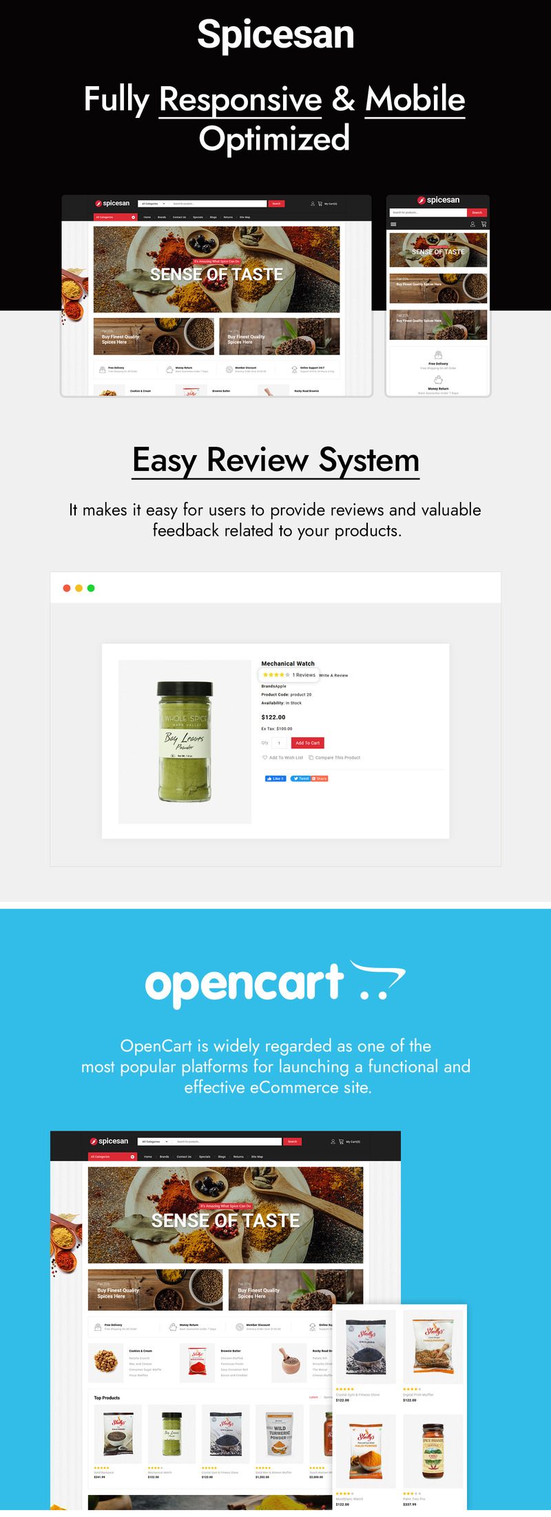 Spicesan - Supermarket Store OpenCart Template - Features Image 1