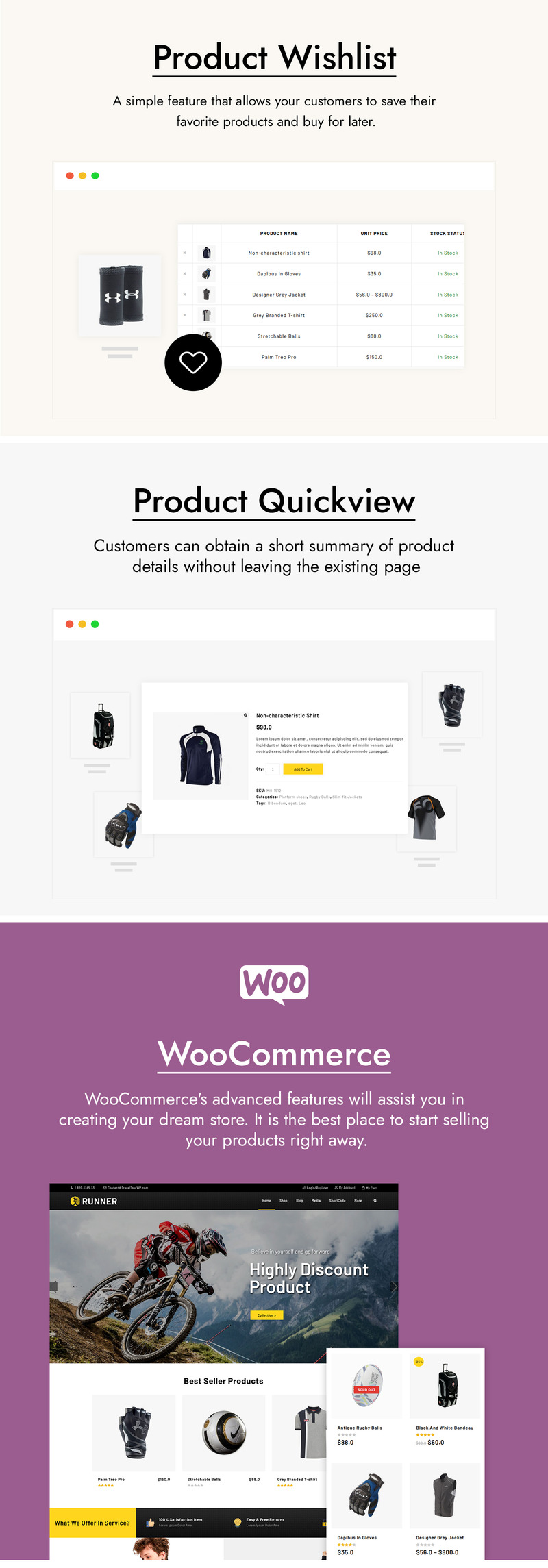 Runner - Sports and Multipurpose WooCommerce Theme - Features Image 4