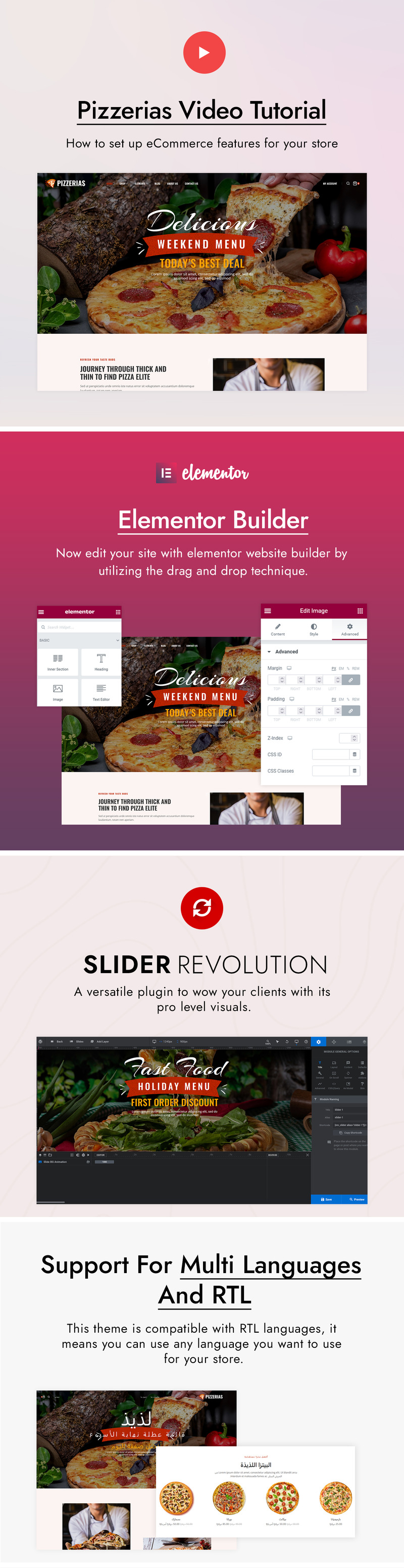 Pizzeria's - Pizza & Restaurant WooCommerce-thema - Features Image 1