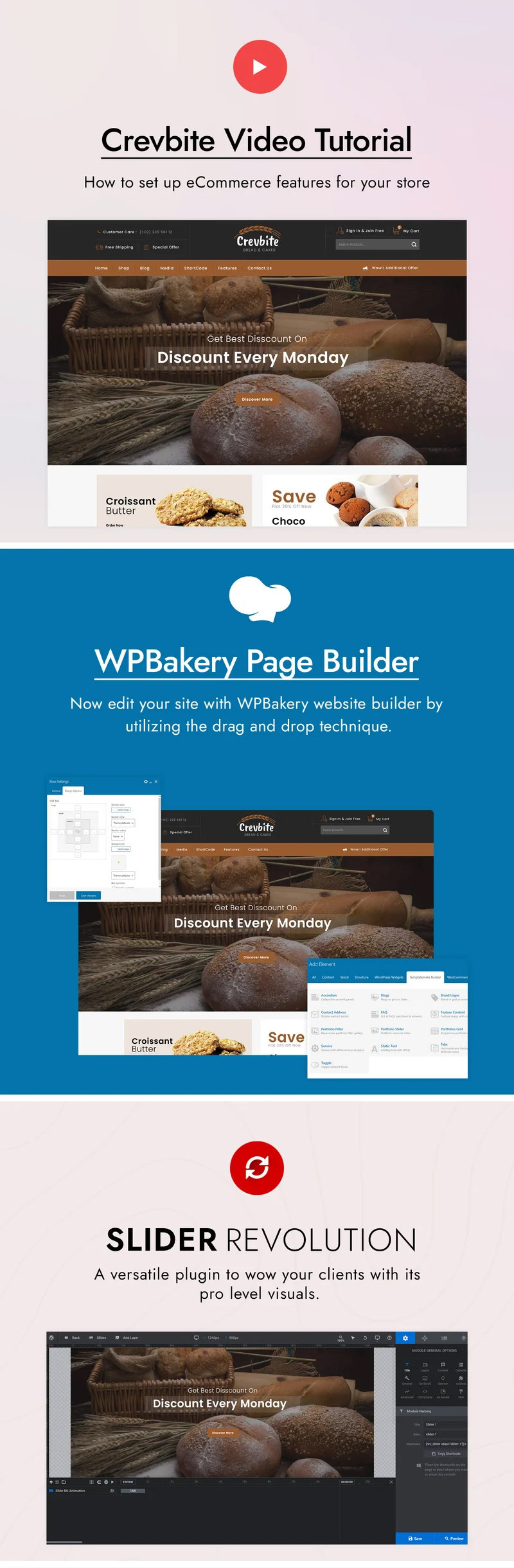 Crevbite - Bakery and Chocolate Store WooCommerce Theme - Features Image 1