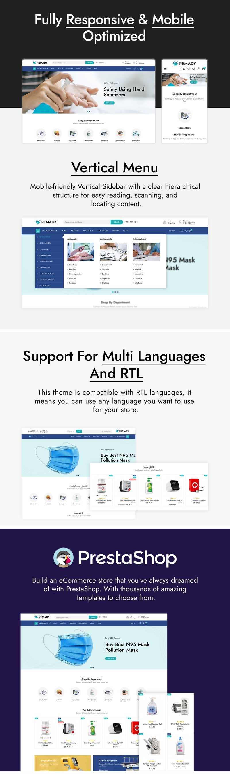 Remady - Pharmacy, Drug Store PrestaShop Theme - Features Image 1