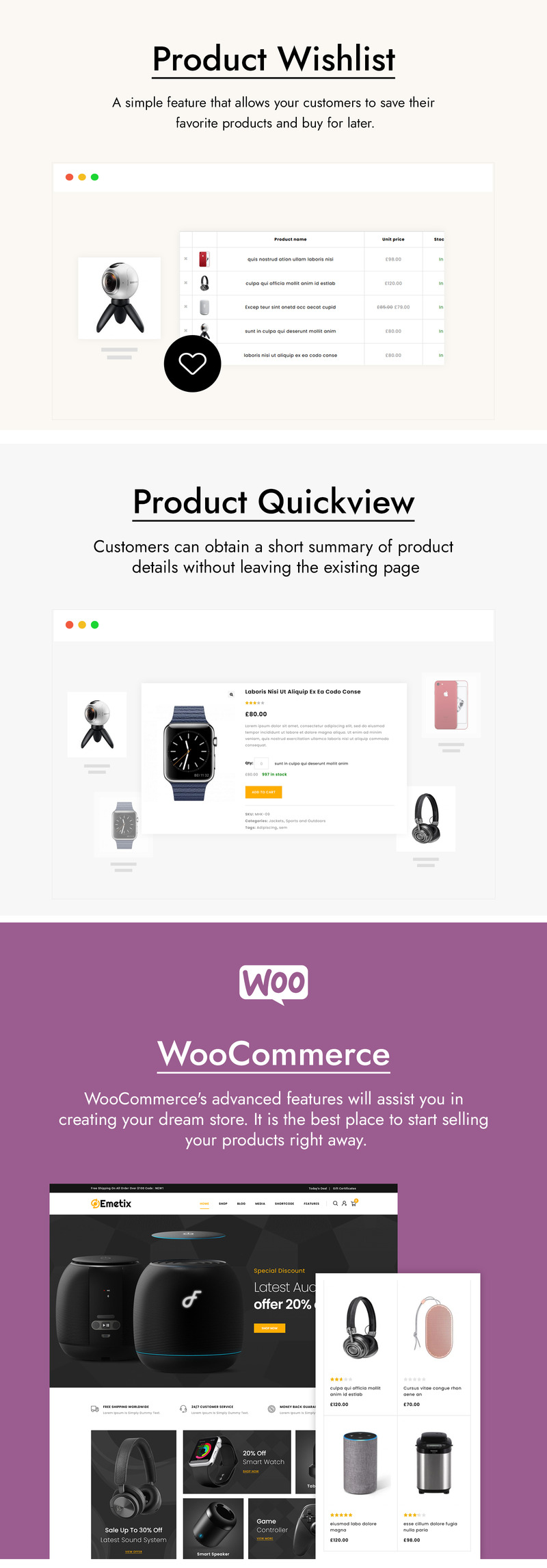 Emetix - Tema WooCommerce de tienda digital - Características Imagen 3