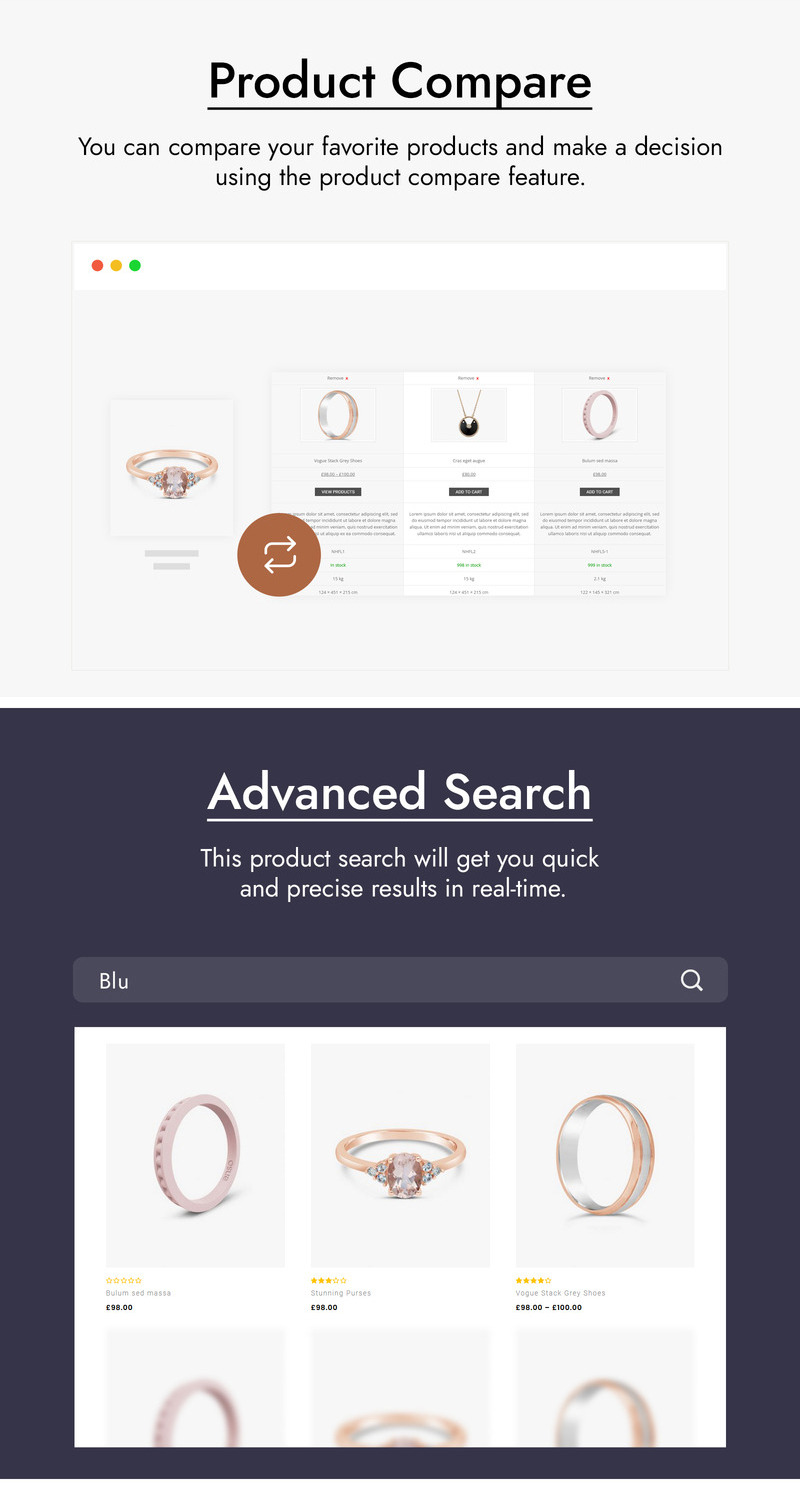 Glemo - Modern Jewelry WooCommerce Theme - Features Image 2