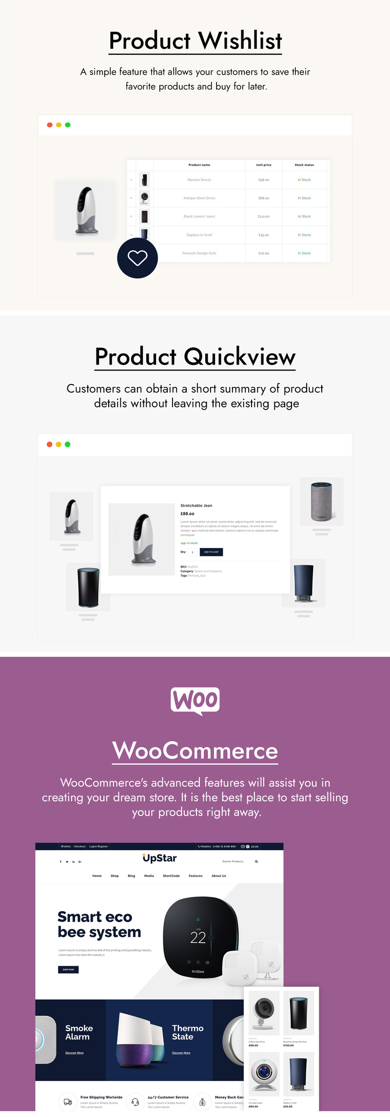 UpStar Multipurpose Store WooCommerce Theme - Features Image 4