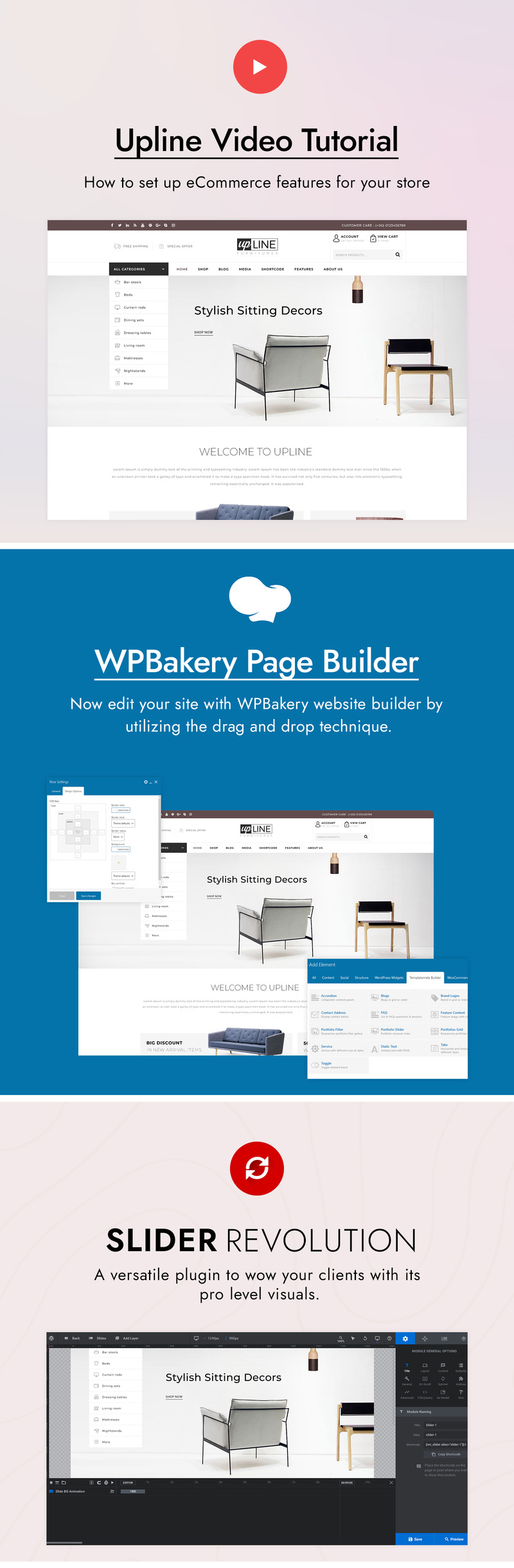 UpLine - motyw WooCommerce w sklepie internetowym z meblami - Obraz funkcji 1