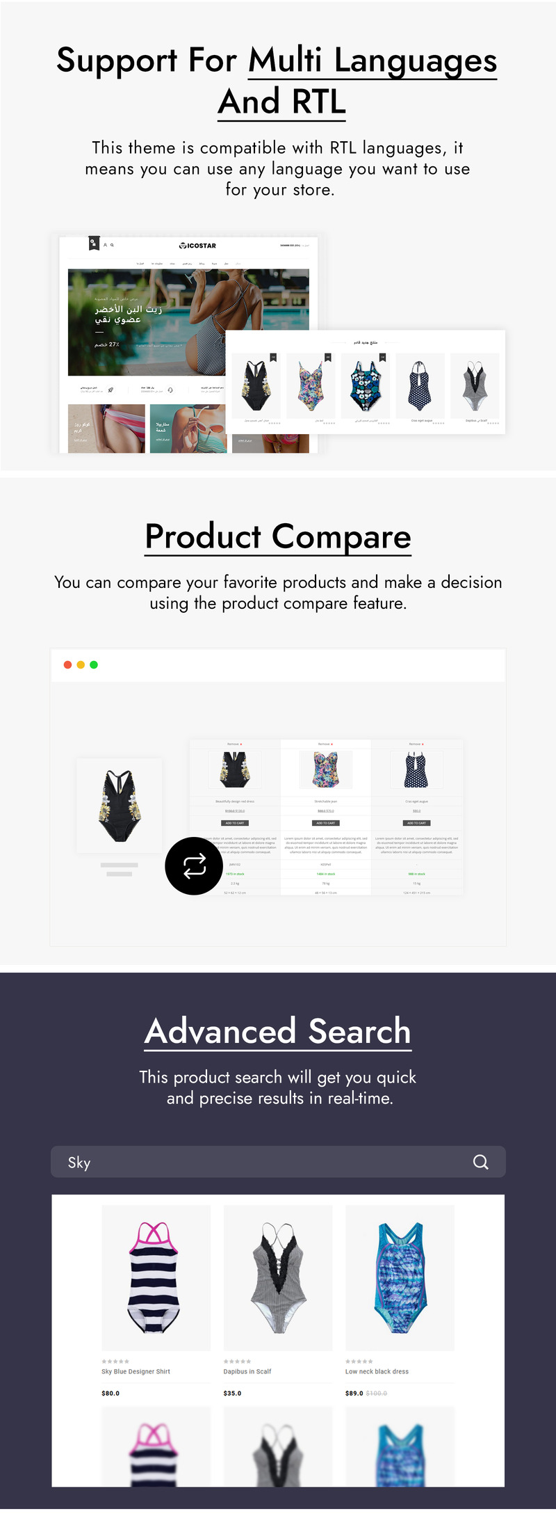 Icostar - Lingerie and Swimming clothes WooCommerce Theme - Features Image 2