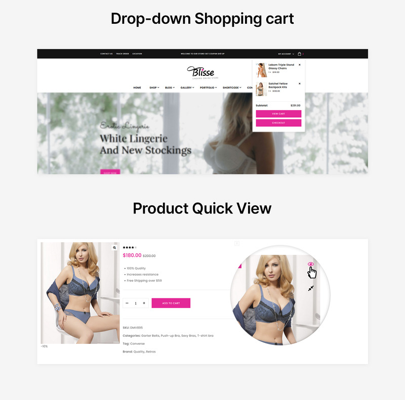 Blisse - Boutique en ligne de lingerie Thème WooCommerce - Features Image 5