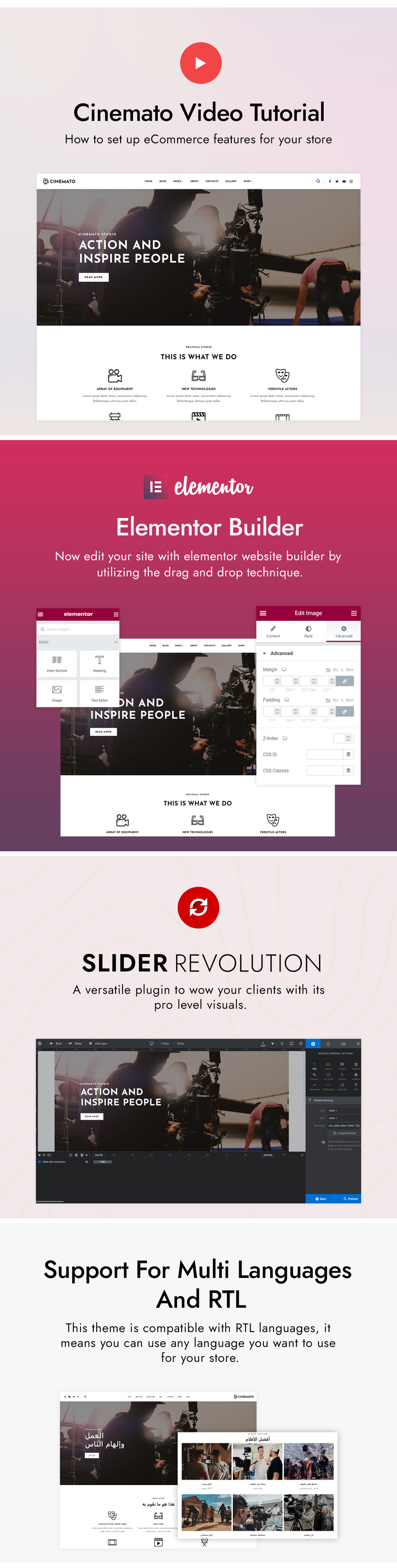 Cinemato - Movie Studio & Film Maker WordPress-Thema - Eigenschaften Bild 3