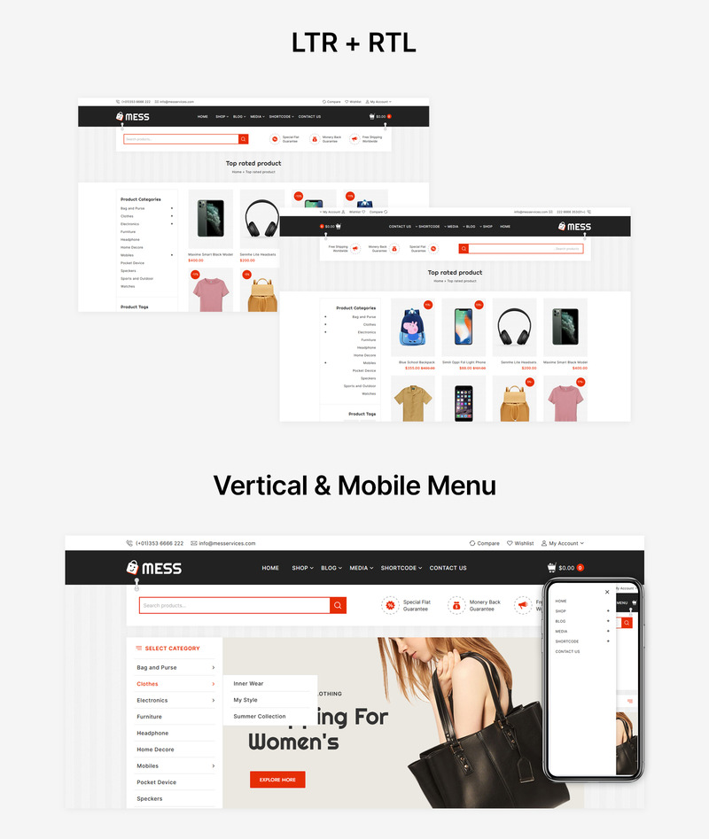 Mess - Modern Multipurpose WooCommerce Theme - Features Image 2