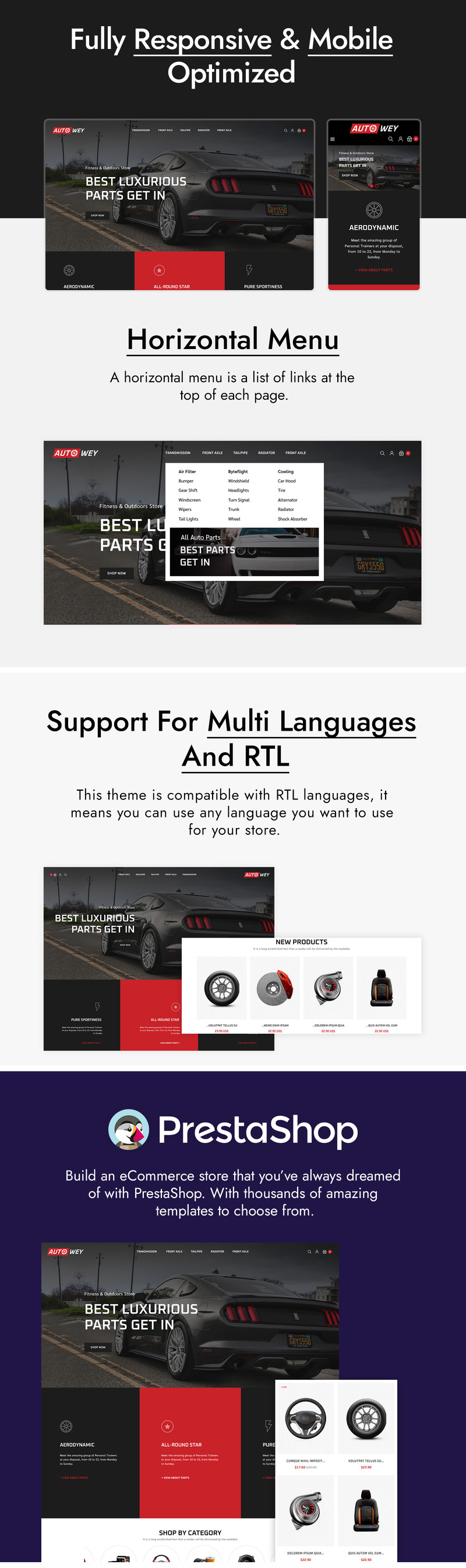 Autowey - Auto Parts Store Prestashop Theme - Features Image 1