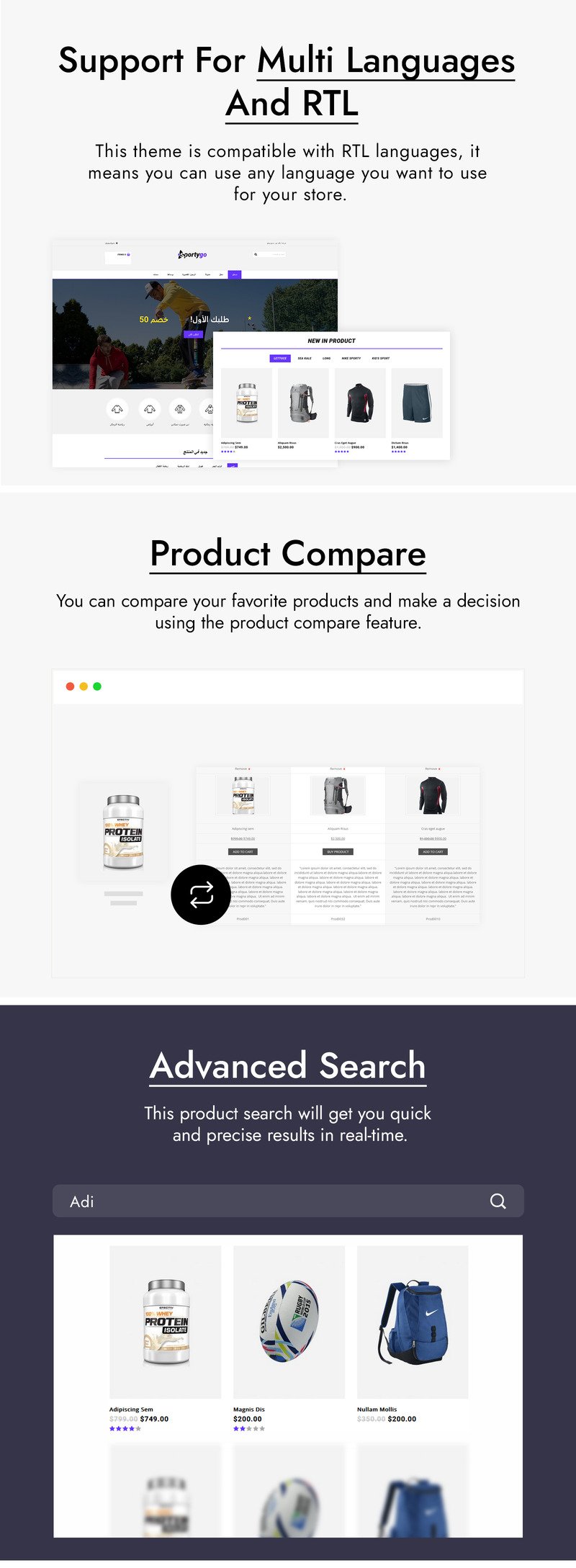 SportyGo - Sports Store WooCommerce Theme - Features Image 2