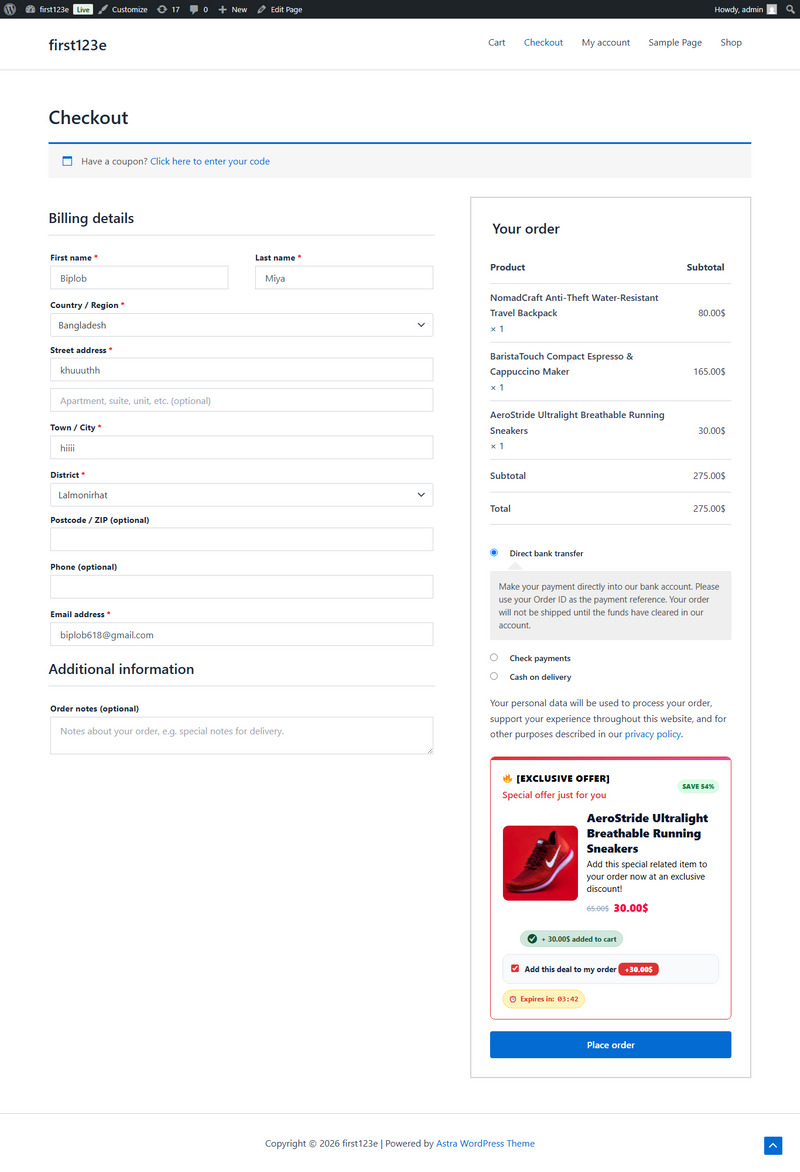 BumpJar - Actualización dinámica de pedidos para WooCommerce - Características Imagen 3