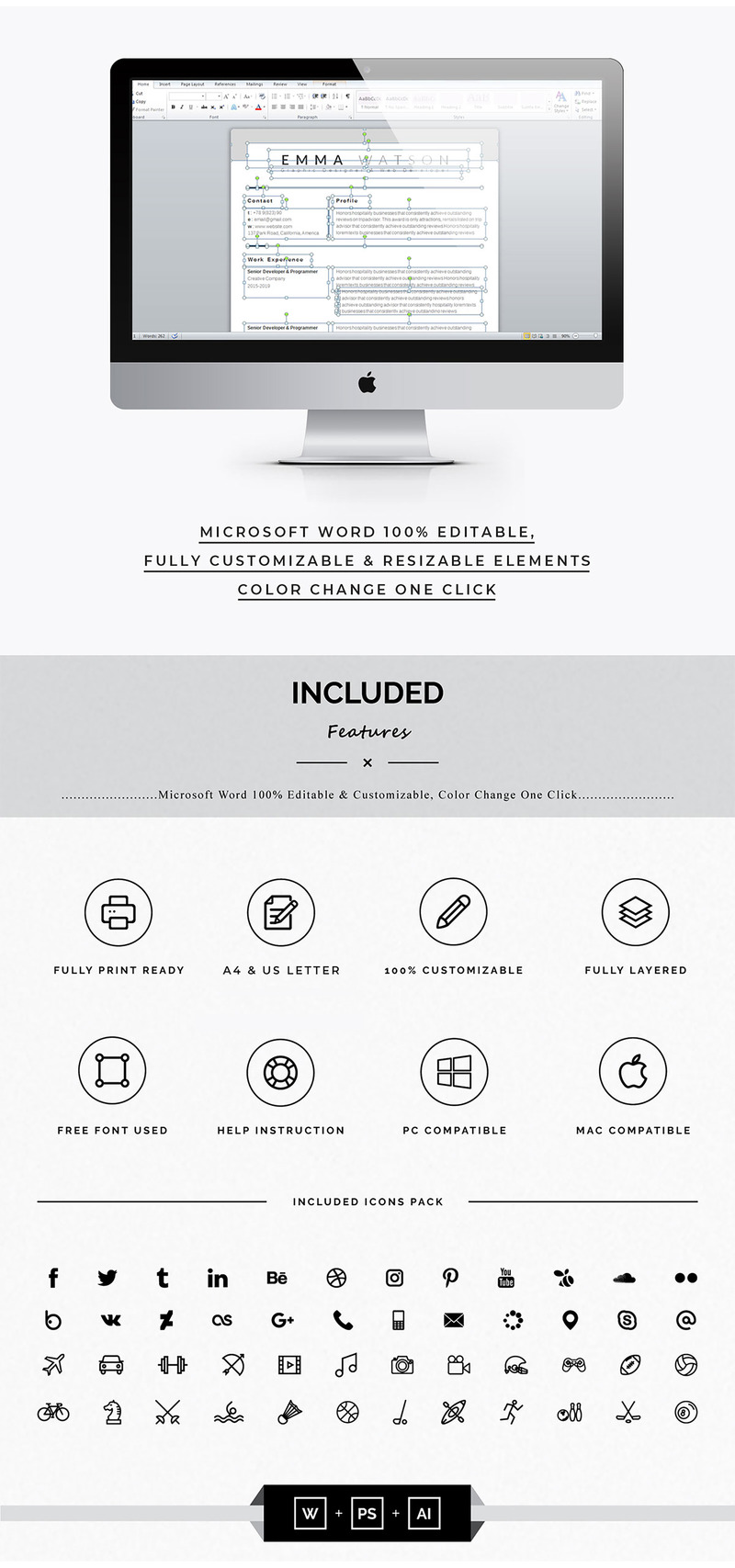 Hannah CV - Szablon CV Dwustronicowe CV - Obraz funkcji 3