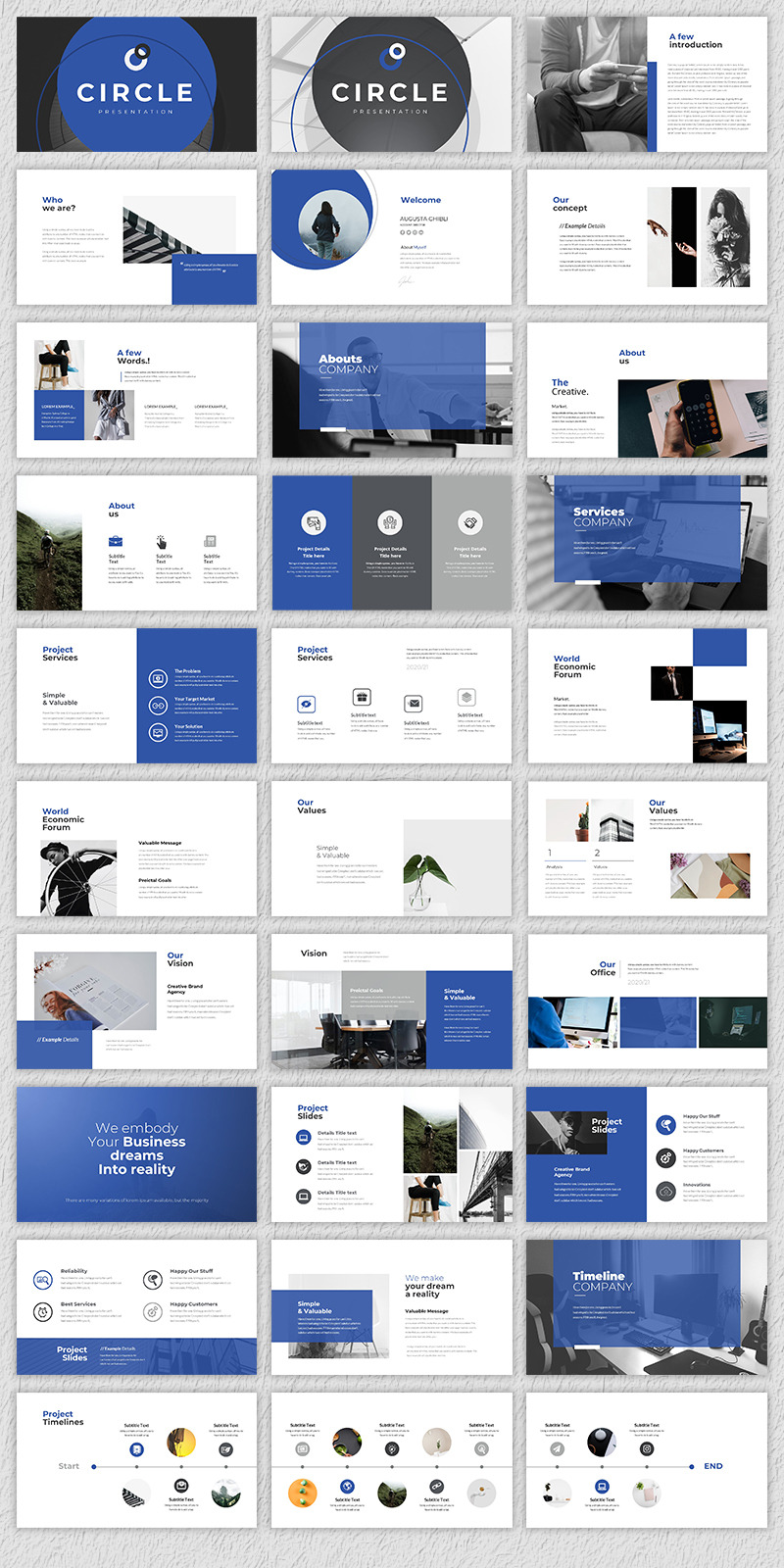 圆形演示文稿 PowerPoint 模板 - Features Image 1
