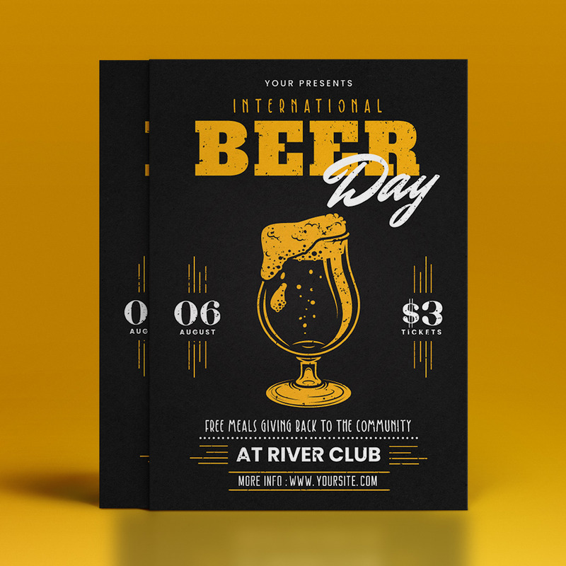 Creative Beer Day Flyer Template - Features Image 1