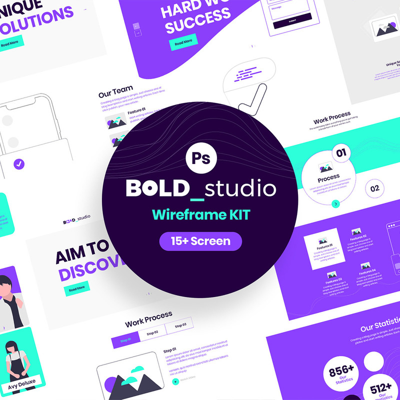 BoldStudio Wireframe Kit Template - Features Image 1