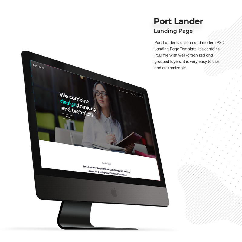 投资组合登陆页面PSD模板 - Features Image 1