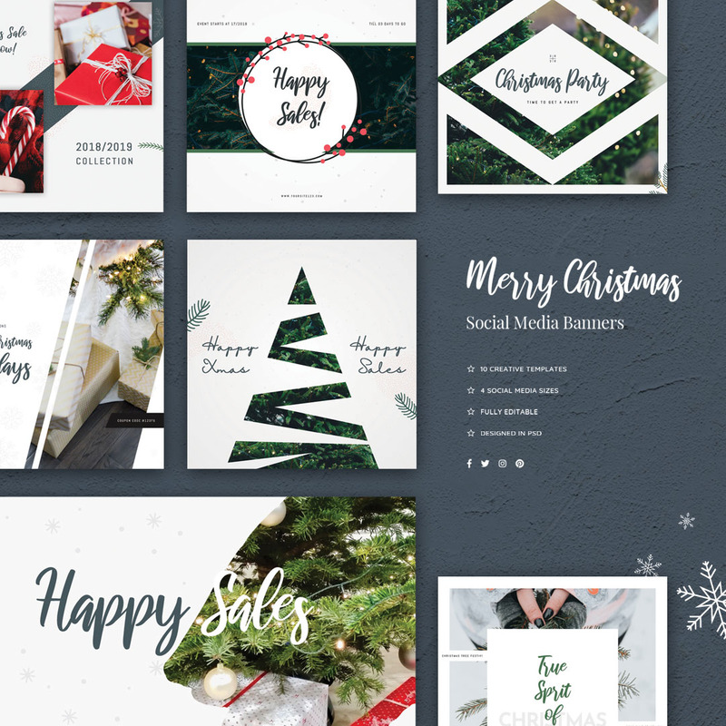 Christmas Banners Social Media Template - Features Image 1